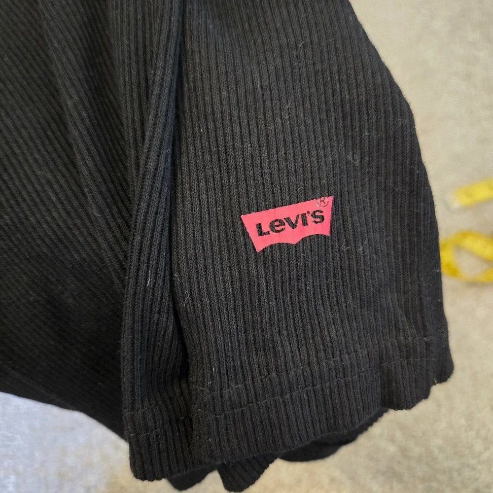Levis Mens Ribbed Black Sleeveless Tank Racerback Top Shirt Sz L Large Grunge